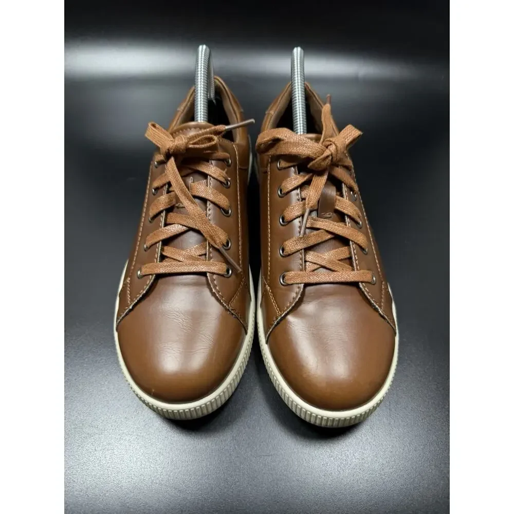 Deer Stags Kane boys' Fashion Sneakers in Dark Tan Faux Leather size 6.5 Big kid